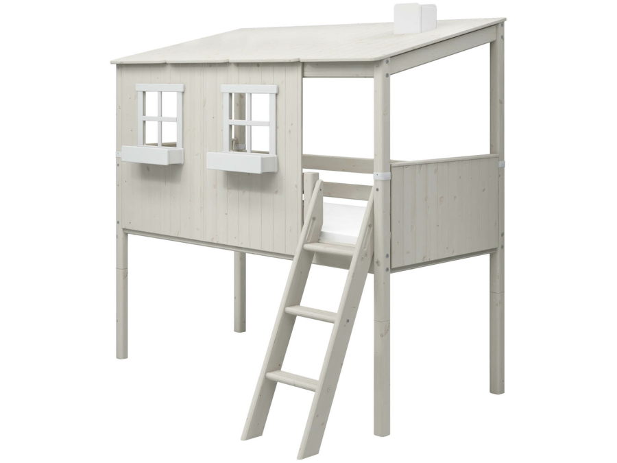 Flexa Classic halfhoogslaper m. 1/1 huis 90x200 whitewash