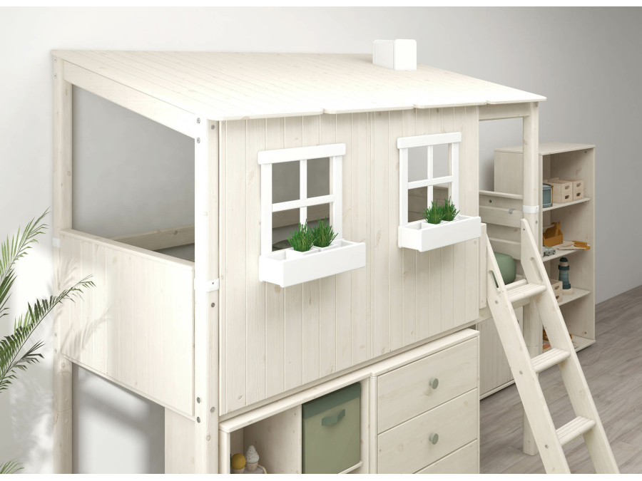 Flexa Classic halfhoogslaper m. 1/1 huis 90x200 whitewash - Afbeelding 5