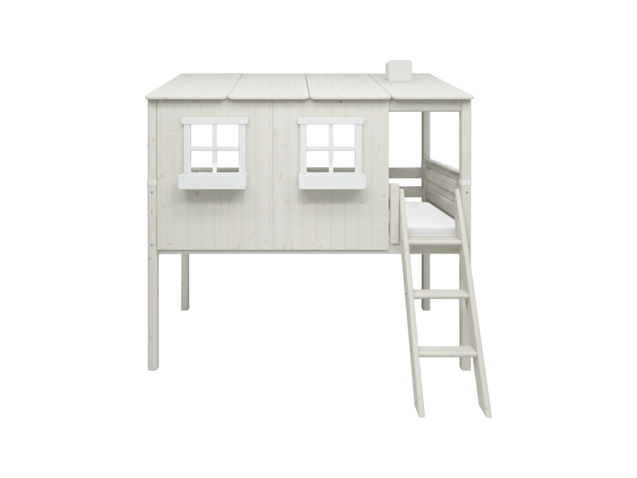 Flexa Classic halfhoogslaper m. 1/1 huis 90x200 whitewash - Afbeelding 2
