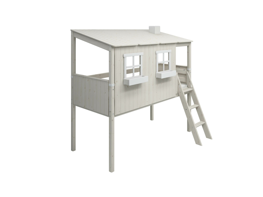 Flexa Classic halfhoogslaper m. 1/1 huis 90x200 whitewash - Afbeelding 3