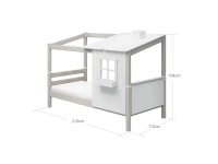 Flexa Classic 1/2 huisbed 90x200 greywash - Afbeelding 4