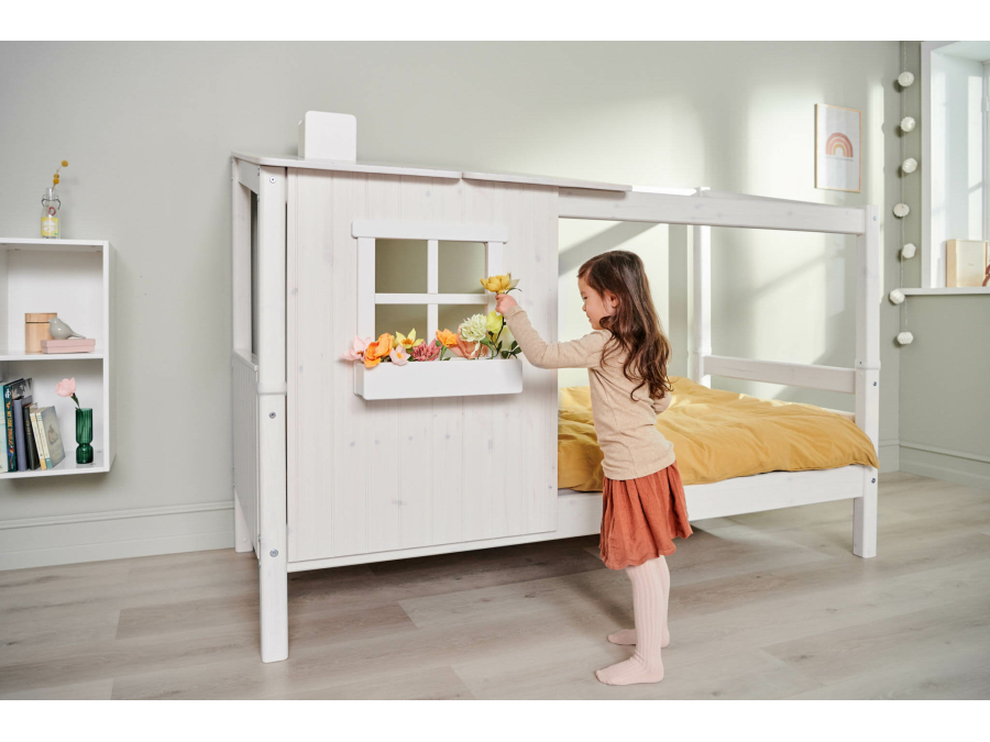Flexa Classic 1/2 huisbed 90x200 whitewash - Afbeelding 5