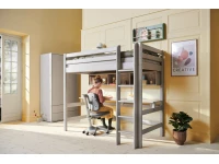 Flexa Classic hoogslaper met rechte ladder en bureau 90x200 greywash - Afbeelding 5