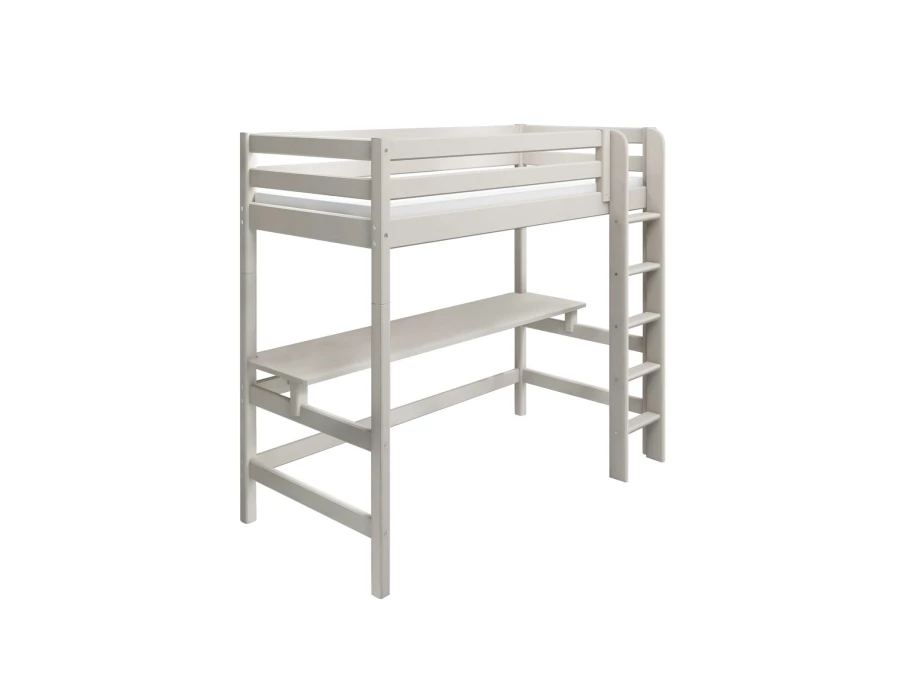 Flexa Classic hoogslaper met rechte ladder en bureau 90x200 greywash - Afbeelding 3
