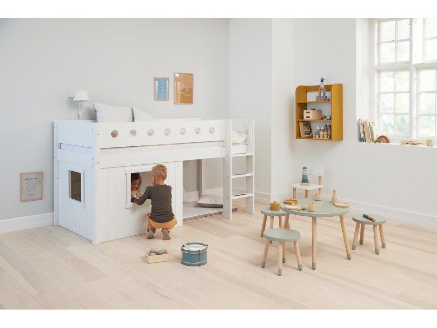 Flexa White boomhut halfhoogslaper rechte ladder - wit - Afbeelding 7