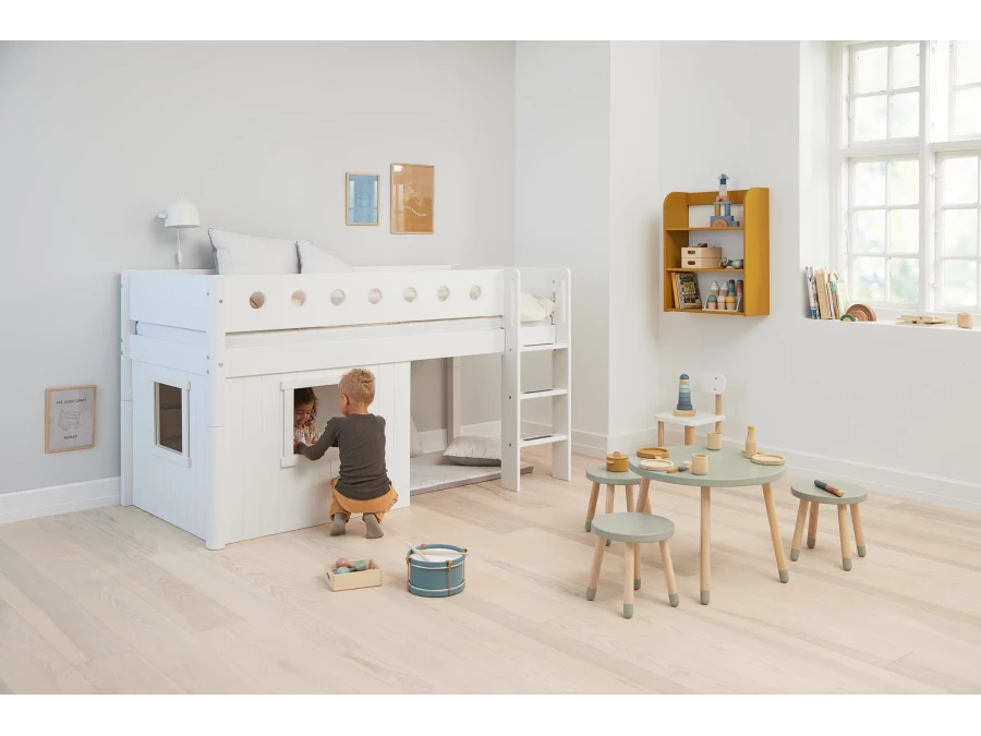 Flexa White boomhut halfhoogslaper rechte ladder - wit - Afbeelding 7