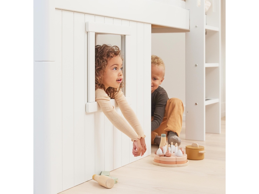 Flexa White boomhut halfhoogslaper rechte ladder - wit - Afbeelding 5