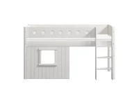 Flexa White boomhut halfhoogslaper rechte ladder - wit - Afbeelding 2