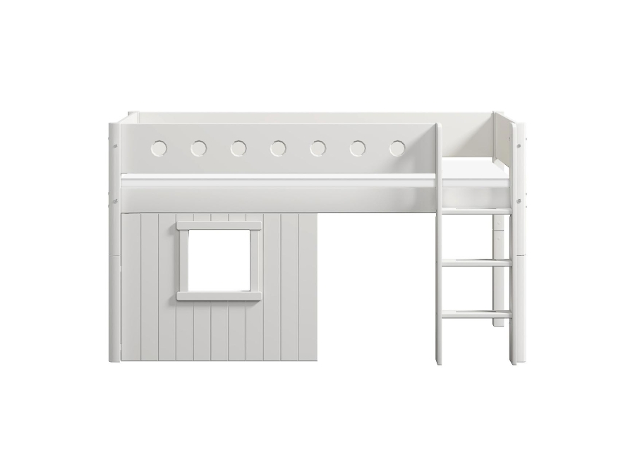Flexa White boomhut halfhoogslaper rechte ladder - wit - Afbeelding 2