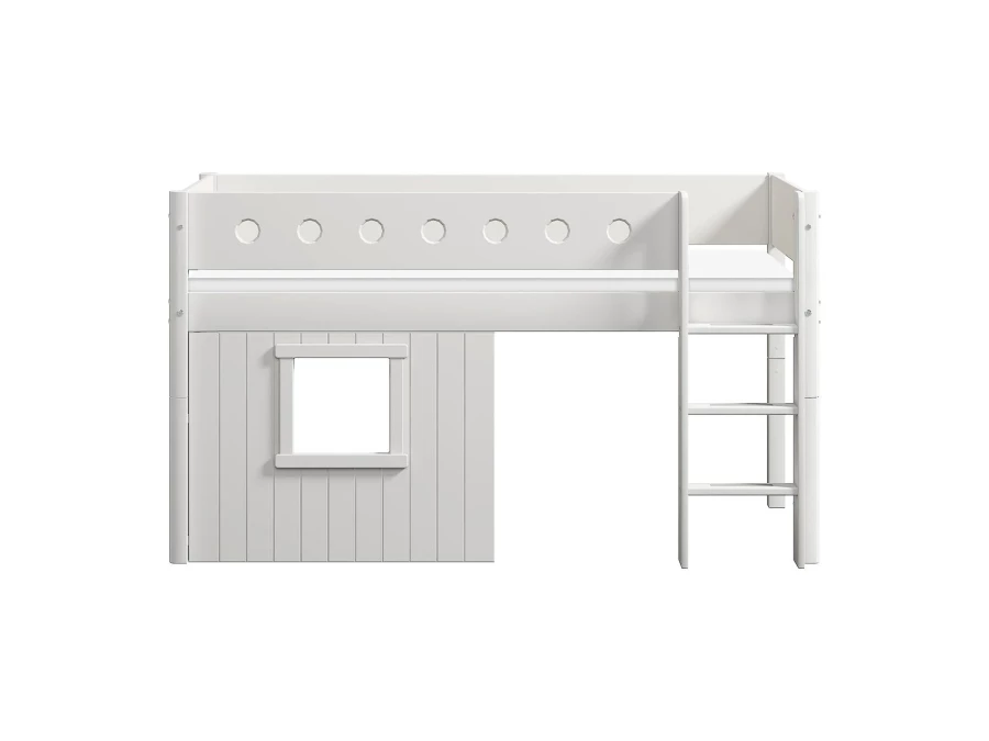 Flexa White boomhut halfhoogslaper rechte ladder - wit - Afbeelding 2