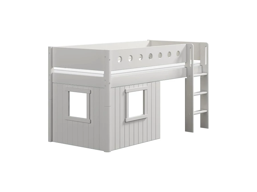 Flexa White boomhut halfhoogslaper rechte ladder - wit - Afbeelding 3