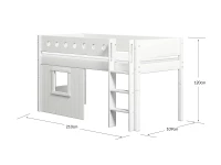 Flexa White boomhut halfhoogslaper rechte ladder - wit - Afbeelding 4
