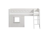 Flexa White boomhut halfhoogslaper schuine ladder - wit - Afbeelding 2