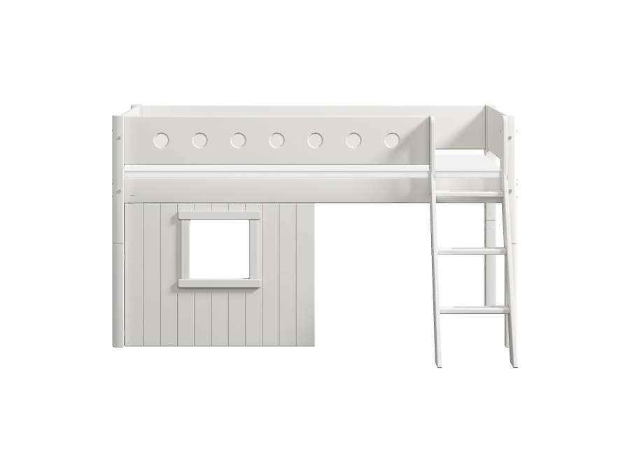 Flexa White boomhut halfhoogslaper schuine ladder - wit - Afbeelding 2