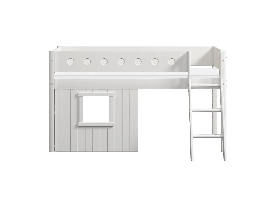 Flexa White boomhut halfhoogslaper schuine ladder - wit - Afbeelding 2