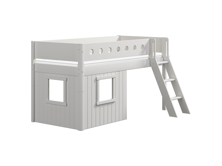 Flexa White boomhut halfhoogslaper schuine ladder - wit - Afbeelding 3