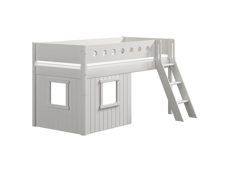Flexa White boomhut halfhoogslaper schuine ladder - wit - Afbeelding 3