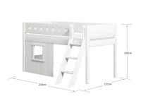 Flexa White boomhut halfhoogslaper schuine ladder - wit - Afbeelding 4
