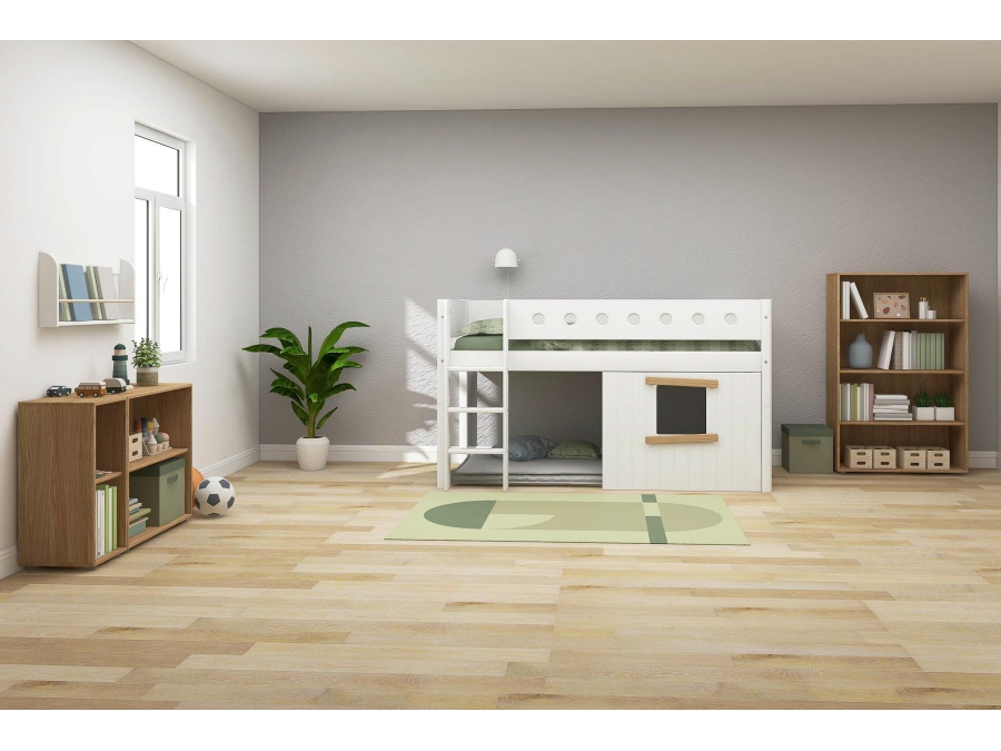 Flexa White boomhut halfhoogslaper rechte ladder - eiken - Afbeelding 7