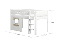 Flexa White boomhut halfhoogslaper rechte ladder - eiken - Afbeelding 4