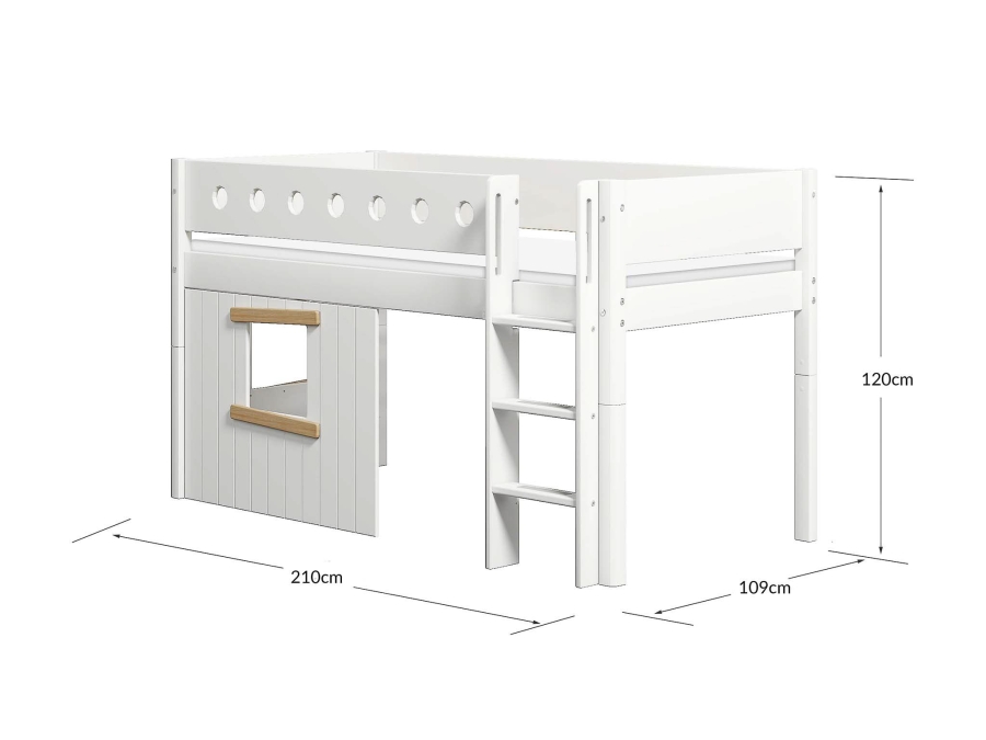 Flexa White boomhut halfhoogslaper rechte ladder - eiken - Afbeelding 4