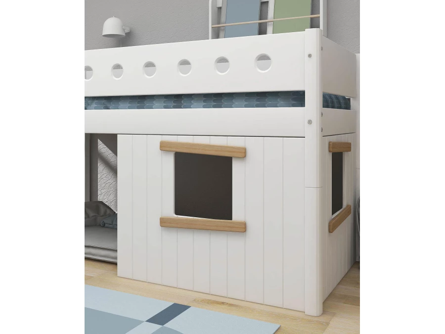 Flexa White boomhut halfhoogslaper schuine ladder - eiken - Afbeelding 6