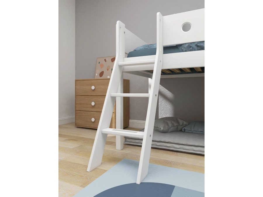 Flexa White boomhut halfhoogslaper schuine ladder - eiken - Afbeelding 5