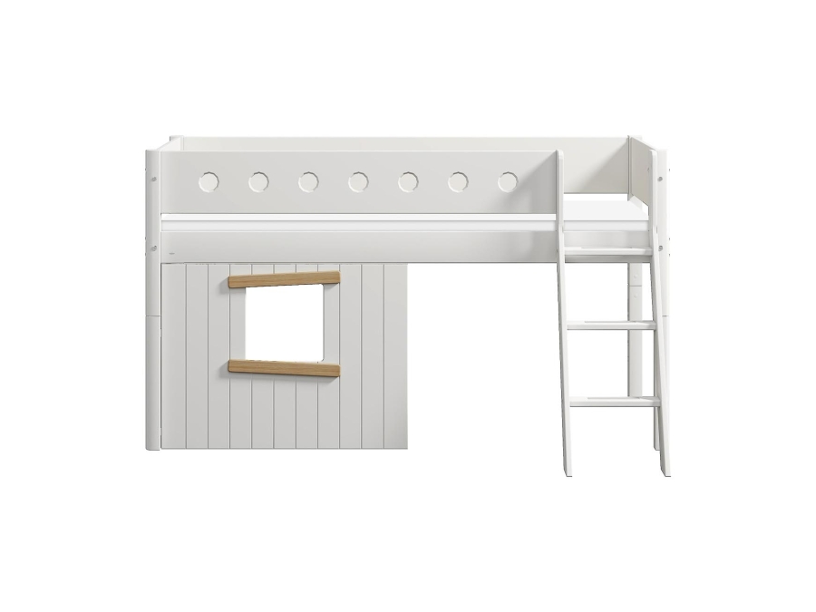 Flexa White boomhut halfhoogslaper schuine ladder - eiken - Afbeelding 2
