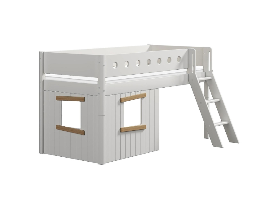Flexa White boomhut halfhoogslaper schuine ladder - eiken - Afbeelding 3