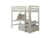 Flexa Classic casa hoogslaper met rechte ladder 90x200 whitewash - Afbeelding 3
