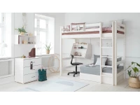 Flexa Classic casa hoogslaper met rechte ladder 90x200 whitewash - Afbeelding 8