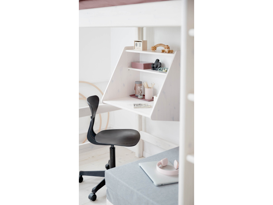 Flexa Classic casa hoogslaper met matras rechte ladder 90x200 whitewash - Afbeelding 6
