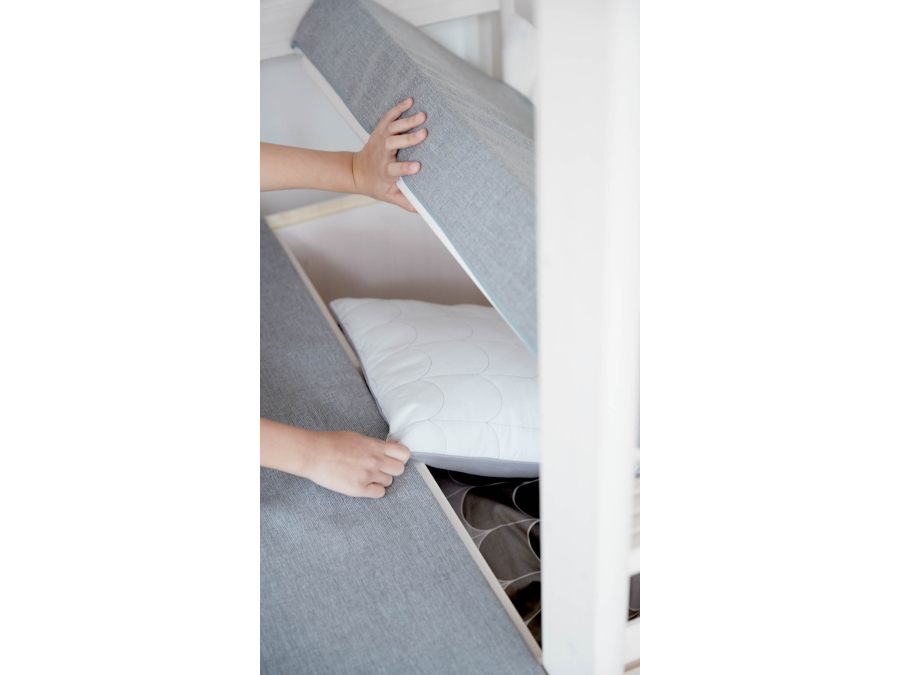 Flexa Classic casa hoogslaper met matras rechte ladder 90x200 whitewash - Afbeelding 7