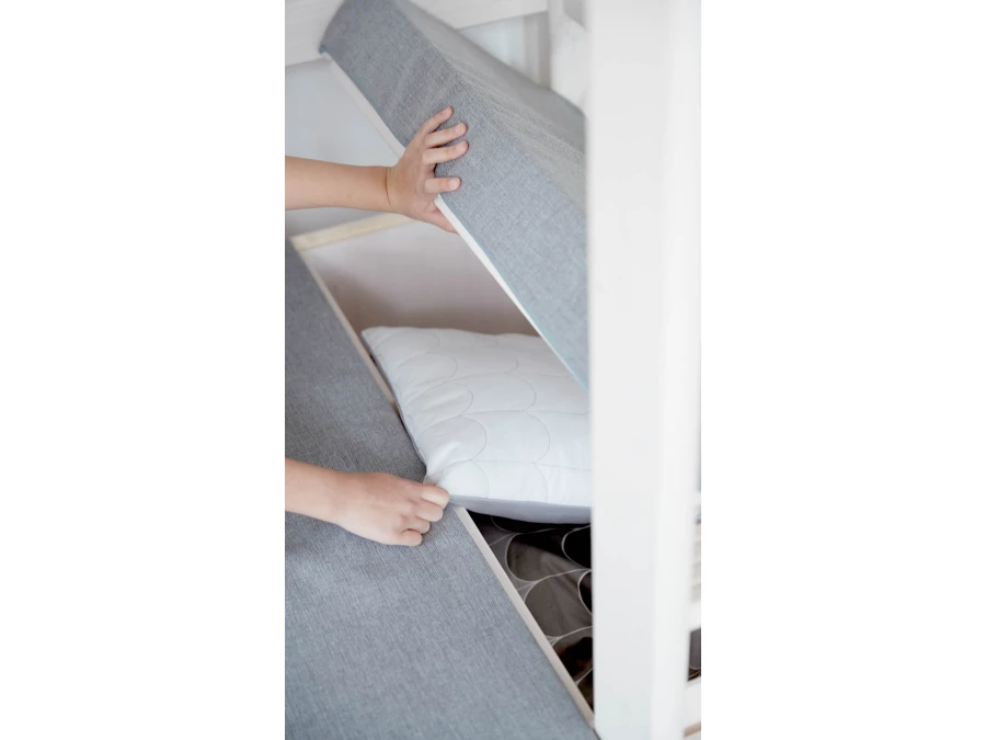 Flexa Classic casa hoogslaper met rechte ladder 90x200 whitewash - Afbeelding 7