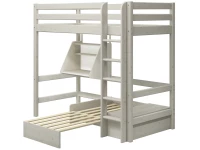 Flexa Classic casa hoogslaper met rechte ladder 90x200 whitewash