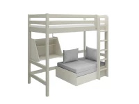 Flexa Classic casa hoogslaper met rechte ladder 90x200 whitewash - Afbeelding 5