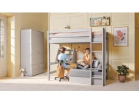 Flexa Classic casa hoogslaper met rechte ladder 90x200 greywash - Afbeelding 8