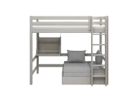 Flexa Classic casa hoogslaper met rechte ladder 90x200 greywash - Afbeelding 3
