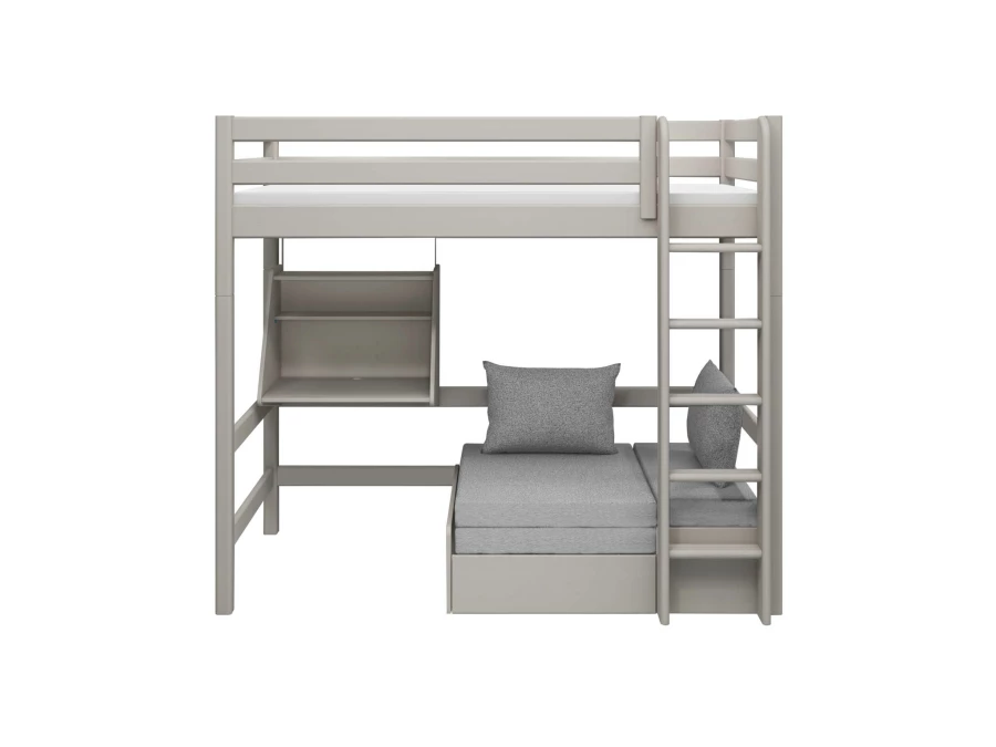 Flexa Classic casa hoogslaper met rechte ladder 90x200 greywash - Afbeelding 3