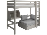 Flexa Classic casa hoogslaper met rechte ladder 90x200 greywash - Afbeelding 2