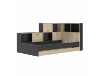 Diagone Erwan Opbergbed hout / zwart - Afbeelding 2