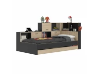 Diagone Erwan Opbergbed hout / zwart - Afbeelding 3
