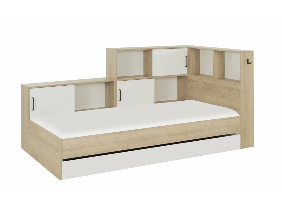 Diagone Erwan Opbergbed hout / wit - Afbeelding 2