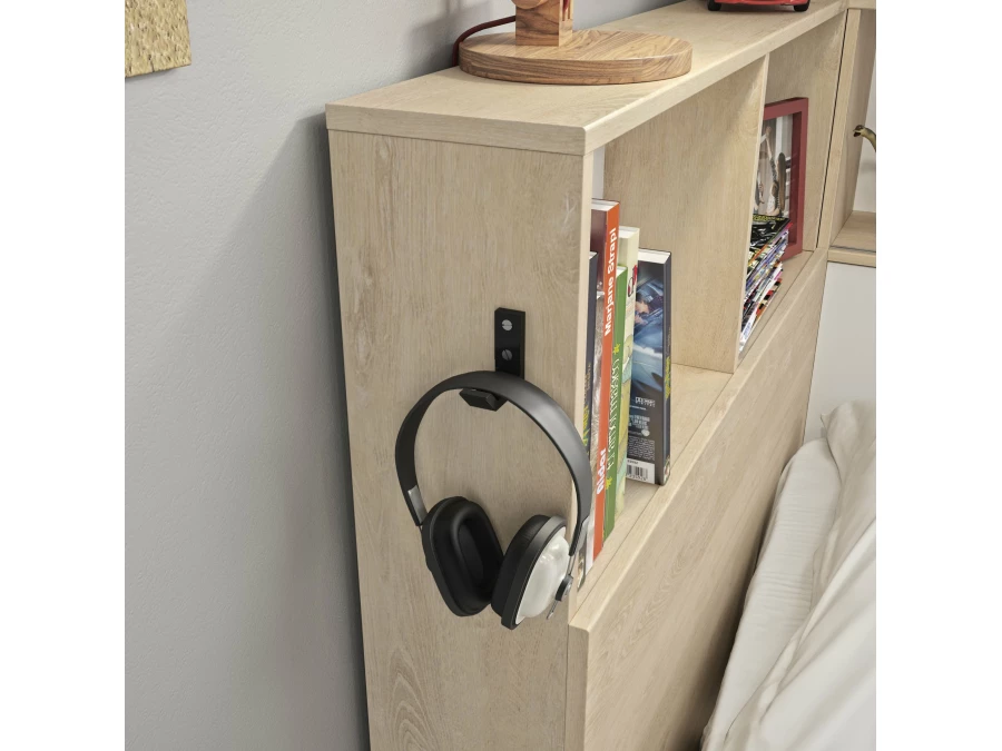 Diagone Erwan Opbergbed hout / wit - Afbeelding 6
