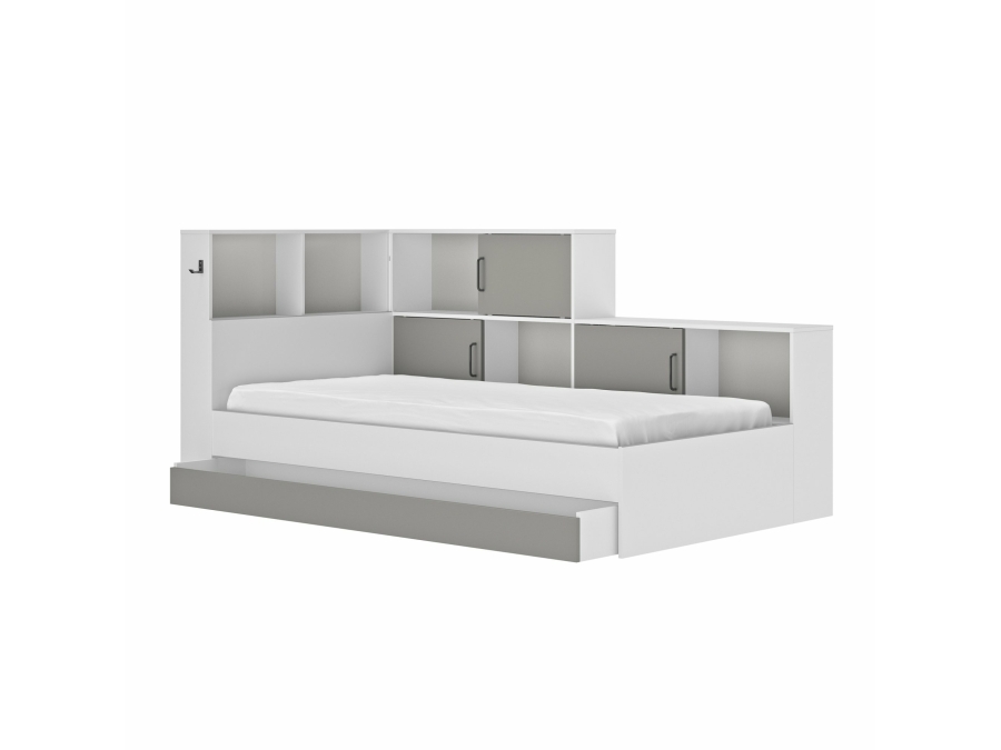Diagone Erwan Opbergbed wit / grijs - Afbeelding 2