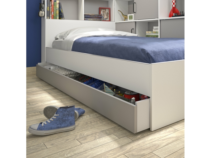 Diagone Erwan Opbergbed wit / grijs - Afbeelding 5