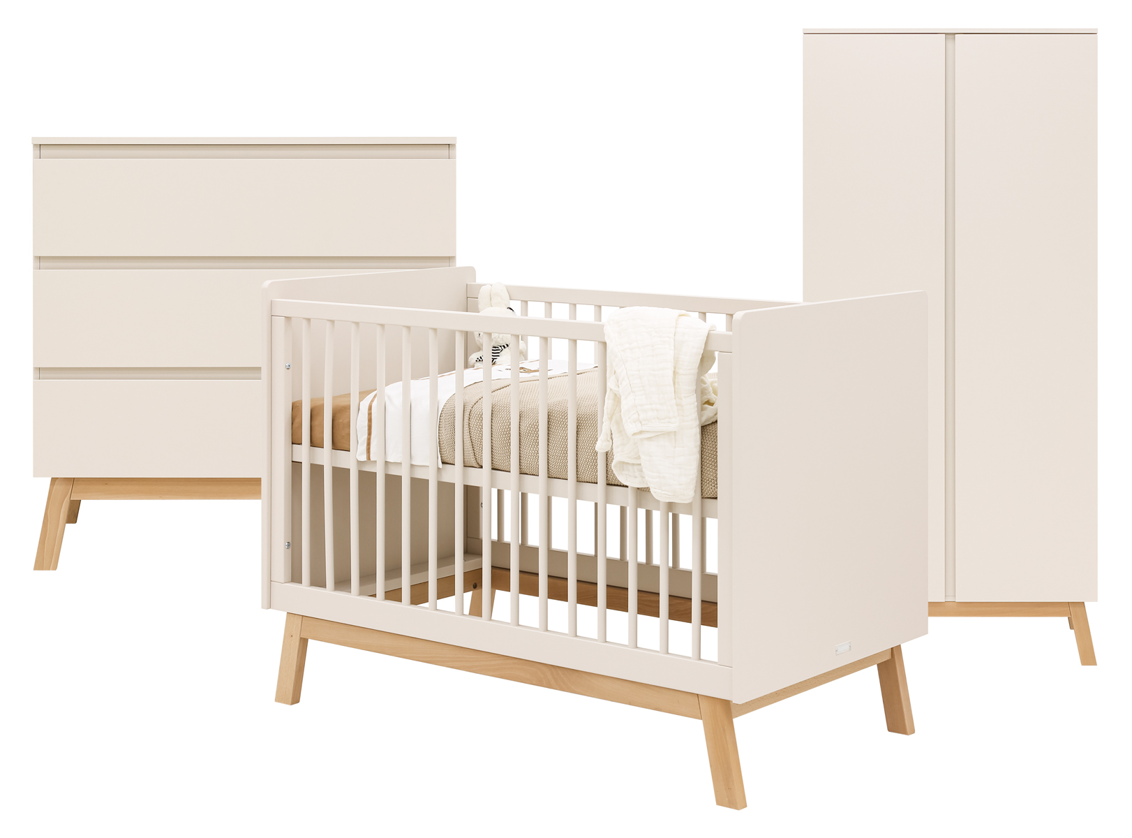 Bopita Saba 3-delige babykamer Dune / Naturel