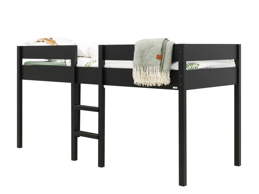 ToiToiKids Mick halfhoogslaper 90x200 mat zwart