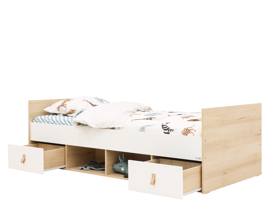 ToiToiKids Jort Kajuitbed 90x200 wit / naturel - Afbeelding 3