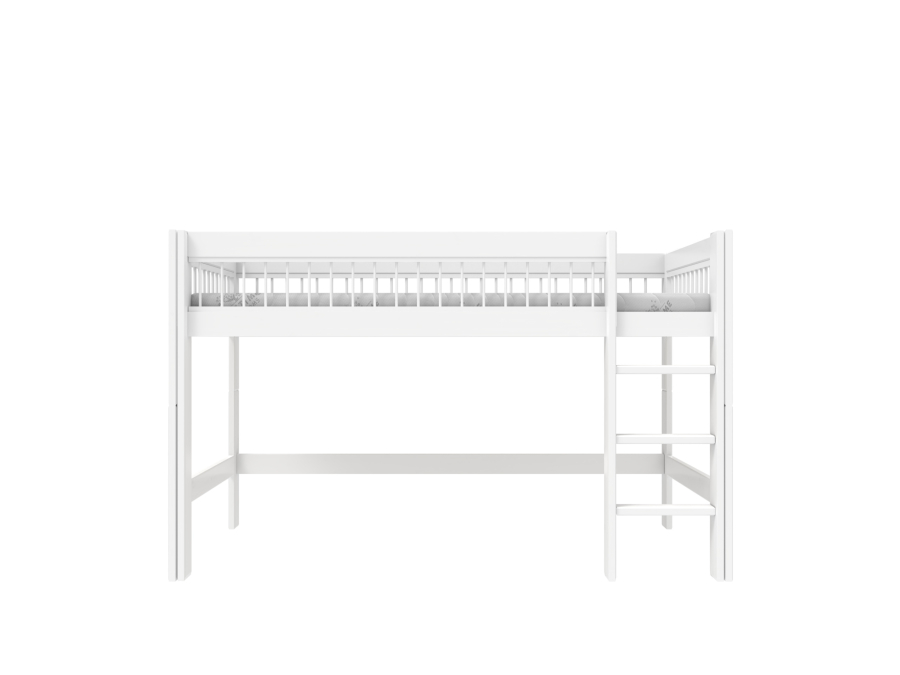 Lifetime breeze halfhoogslaper met rechte ladder 90x200 wit - Afbeelding 2